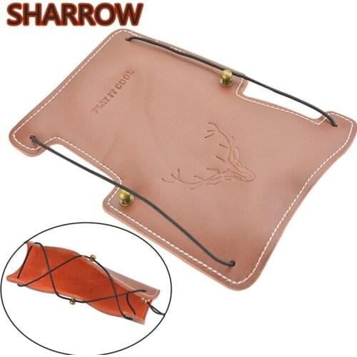 1pc Archery Arm Guard Bow Protective Sleve Adjustable Elastic Straps Leather Arm Guard Safe Armband Bracers Hunting Accessories