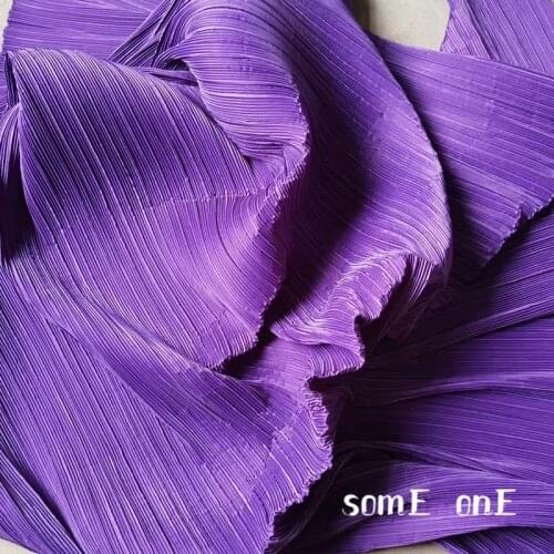 Stiff Pleated Fabric Violet Miyake Folds DIY Patchwork Pants Clothes Decor Art Painting Skirt Dress Designer Fabric 50*150cm