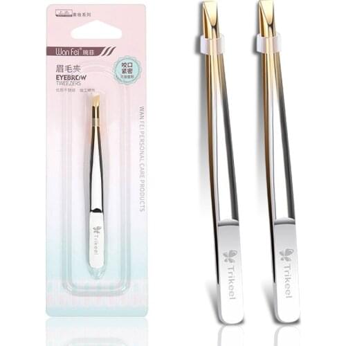 1PC Eyebrow Tweezer Stainless Steel Slant Tip Eyes Tweezer Clip For Face Hair Removal Make Up Tools Pince A Epiler