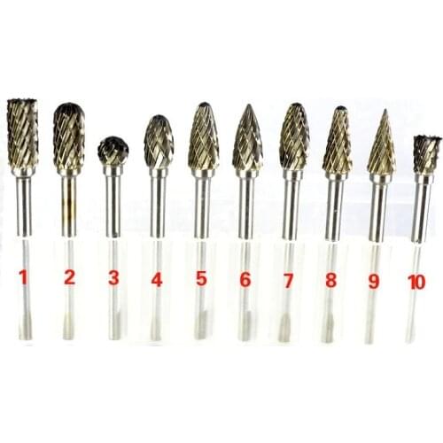 10pcs/lot Tungsten steel grinding head,rotary file,roll grinding,Carbide Burrs Drill Die Grinder Carving router bit Set