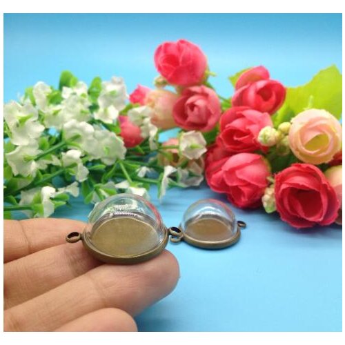 100ets/lot20mm half round glass globe bubble glass Hemisphere Cover dome bottle vial pendant handmade jewelry findings charms