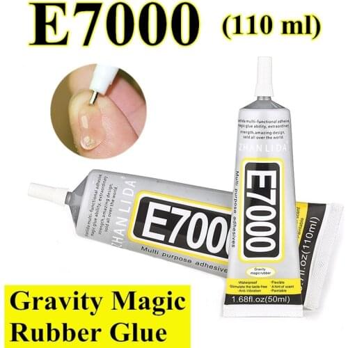 110ml E7000 Fully Transparent High Strength Liquid Rubber Glue for Metal Glass Stone Porcelain Wood Leather Fabric Nylon Sponge