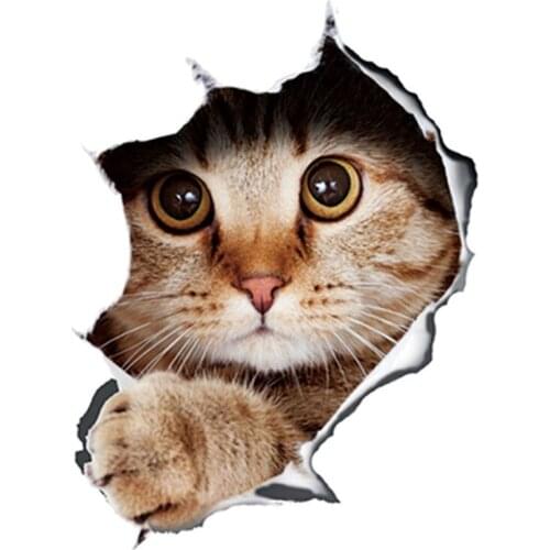 13*18CM fashion car accessories 3D stereo anime funny creative personality kitten simulation auto sticker car styling