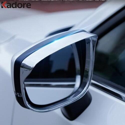 For Mazda CX5 CX-5 KF 2017 2018 2019 2020 2021 ABS Chrome Rearview Mirror Rain Shield Sun Visor Cover Trim Car Accessories 2pcs