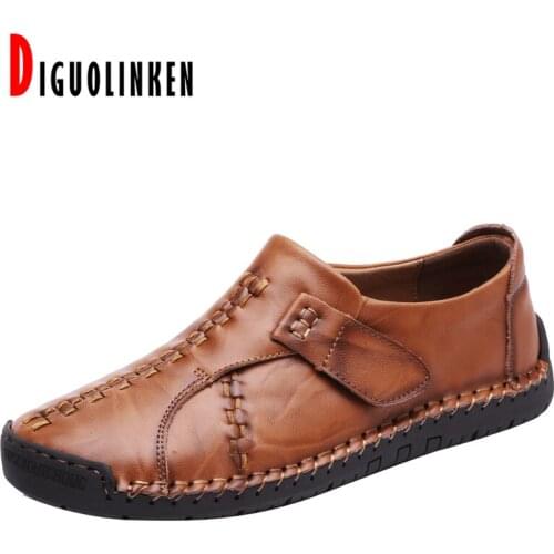 2020 Genuine Leather Men Shoes Causal Loafers Men Moccasin Slip on Mens Winter Shoes Flat with Warm Fur Zapatos De Hombre 46