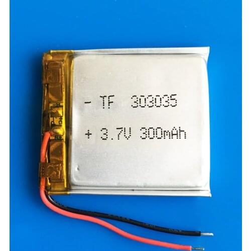 3.7V 300mAh lipo lithium li-polymer li ion rechargeable battery 303035 for MP3 MP4 GPS bluetooth headset camera smart watch