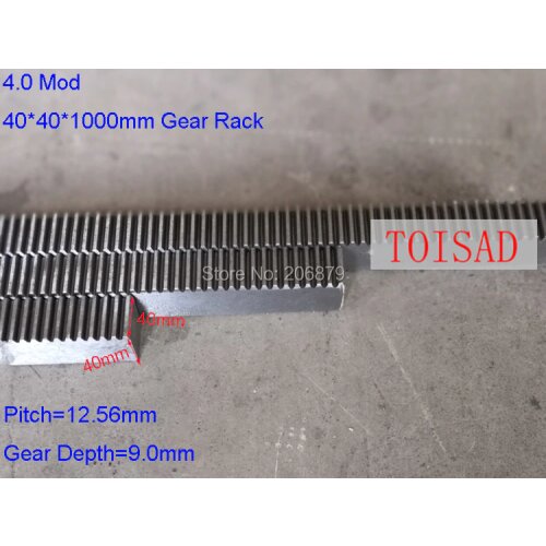4M 4.0 Mod 40*40*1000 mm Mold Spur Gear Rack Precision CNC Rack Straight Teeth Toothed rack
