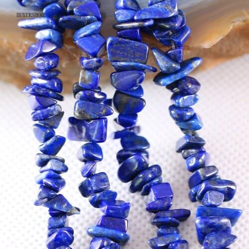5-8MM Irregular Shape Freeform Chip Loose Beads Natural Stone Blue lapis lazuli For Jewelry Making DIY Necklace String 35" S002