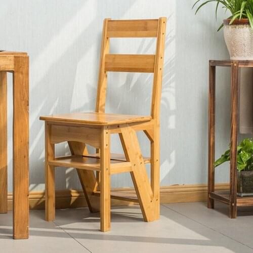 898 American Solid Wood Dual-use Stair Chair, Herringbone Ladder, Multi-function Step Stool, Four-level Climbing Ladder