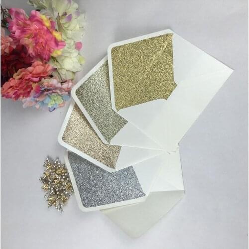 Free shipping 10pcs/lot Rectangle Pearl Ivory envelopes with gold/champegn/rose/sliver for wedding/greeting invitation card RSVP