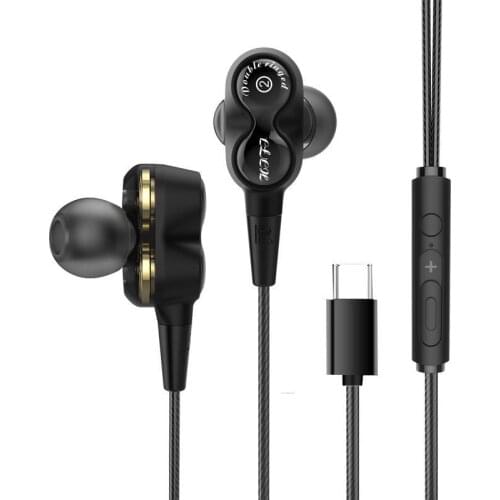 Bluetooth Earphones 3.5mm Type C Mobile Wired In Ear Bass Earphones Earbuds with MIC Volume Control for Samsung LG Smartphones