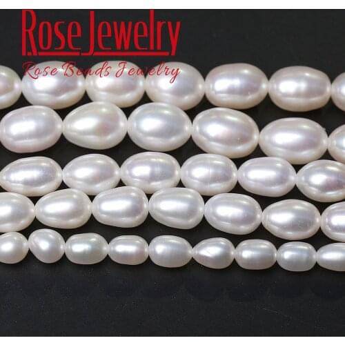 5A Quality 100% White Pearl Real Natural Freshwater Cultured Rice Shape Loose Beads 36 cm Strand 3-11 mm Size For Jewelry Making