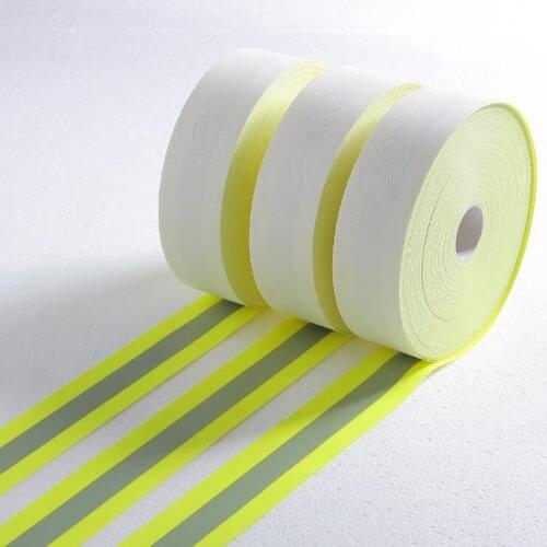 EN471 High Visibility Fluorescent Yellow Fluorescent Red Reflective Flame Fire Retardant Fabric Tape Sew on