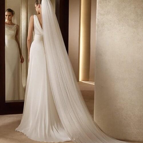 Hot Sell 3M or 5M White/Ivory Wedding Veils Long With Comb Two-layer Bridal Veil Real Photos Head Veil Wedding Accessories