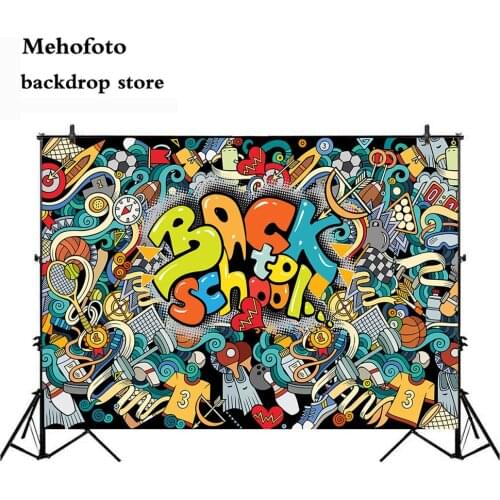 Mehofoto Back to School Photography Backdrops Graffiti Wall Photo Background Shoot for Students Photograph Computer Printed 835
