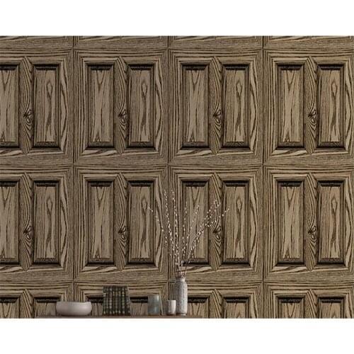 Beibehang mural wallpaper 3d mural American woodgrain retro wallpaper clothing store cafe geometric wallpaper papier peint mural