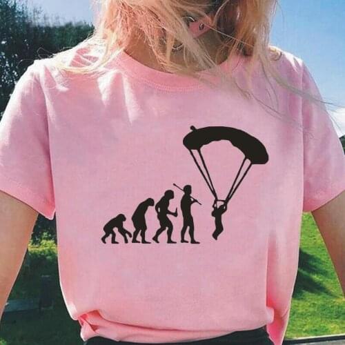 Harajuku T Shirt Funny Skydiving Summer Casual Tshirt Women Tops Short Sleeve Tee Shirt Femme Plus Size Hipster Women T Shirt