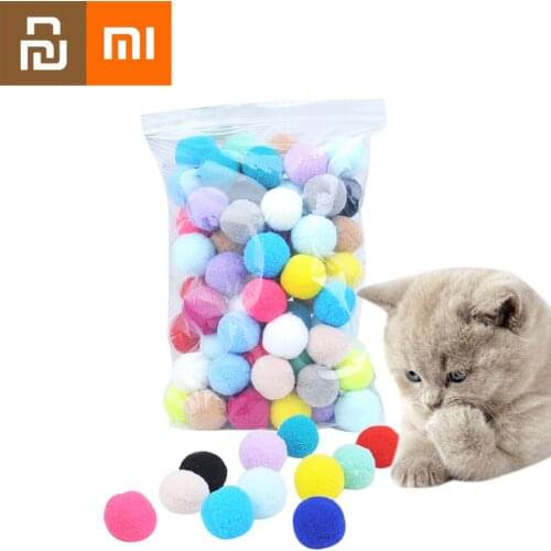 Xiaomi Pets Cute Funny Cats Toys Stretch Plush Ball Cat Toy Ball Creative Colorful Interactive Cats Pom Pom Cat Chew Toys Youpin