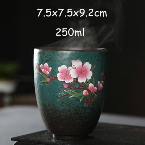 Ceramic Tea Cup Porcelain Teacup Changing Color Pottery Tea Cup Large Master Cup Peony Flower Kung Fu Tea Set Water Cup Teaware