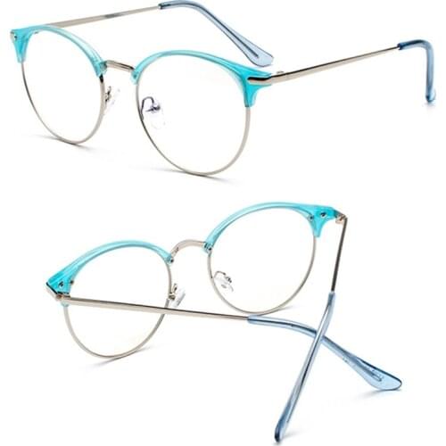 Retro Classic Clear Lens Nerd Frames Glasses Men Women Eyeglasses Vintage Half Metal Eyewear Frame Fashion Designed