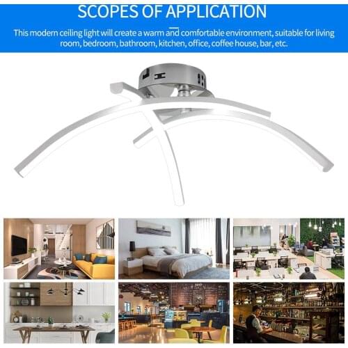 Creative Trigeminal Shape LED Ceiling Lamp Good Transmittance and Uniform Lighting Modern Living Room Kitchen Chandelier