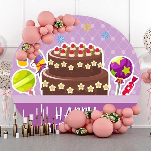 Laeacco Chocolate Strawberry Birthday Cake Photography Backdrops Customized Banner Candy Pattern Photo Backgrounds Photostudio