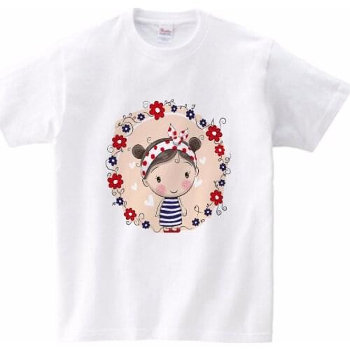 Girls Summer Clothes Children Brand Tee Shirt Princess Cotton Print Top Kids Cartoon Vogue White Sweatshirt Custom Birthday Gift