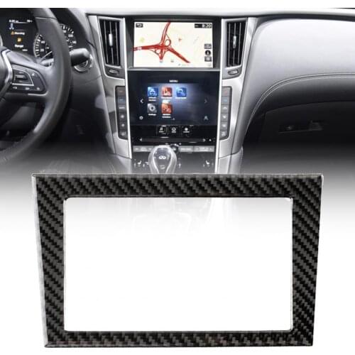 50% Hot Sales Auto Panel Sticker Good Heat Resistance Interior Upgrade Carbon Fiber GPS Navigation Cover Trim for Infiniti Q50 2