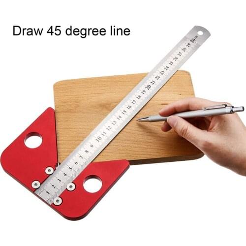 45 degree angle round center line scribe wood ruled carpenter round heart ruler layout gauge Center Finder woodworking DIY tool