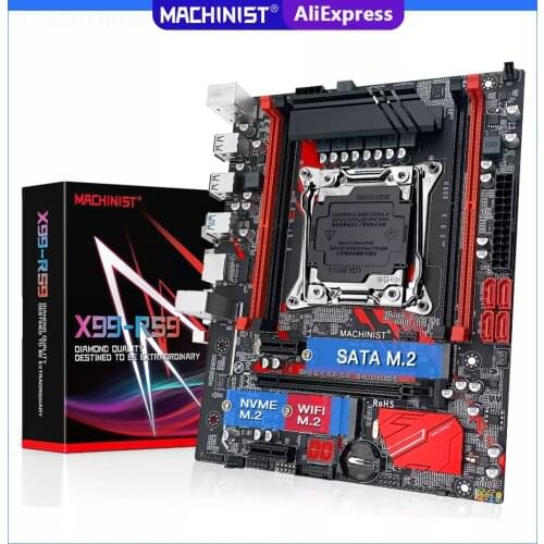 MACHINIST X99 Motherboard LGA 2011-3 Xeon E5 V3 V4 Processor With Dual M.2 NVME Slot Support Four Channel DDR4 ECC RAM X99-RS9
