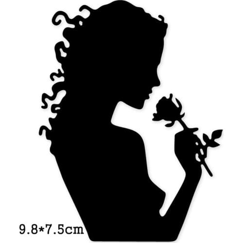 Metal Cutting Dies lady holding flower 2020 New Crafts Stencil For DIY Scrapbooking Paper/photo Cards Embossing Die template