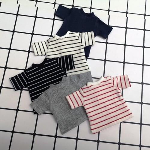 New Pure Cotton Stripe T-shirt Blyth Doll Clothes for 1/6 Doll Accessories (fitOB24,Licca,Pullip,Barbies,Blyth Dolls)