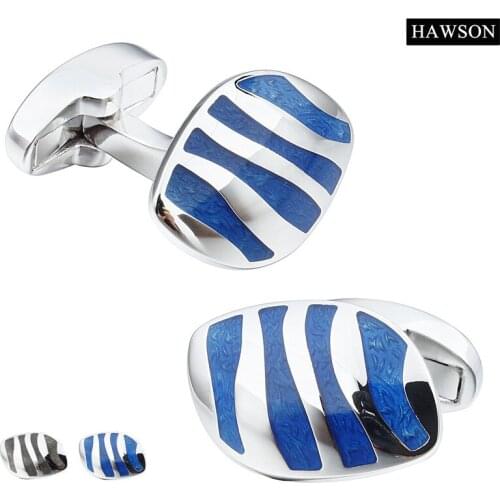 New Arrival 2017 Blue Cufflinks for Mens Jewelry Enamel Jewelry Men Cufflink Shirts