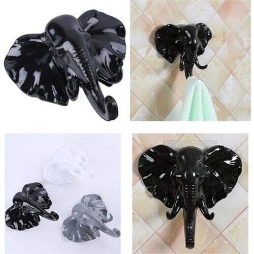 New Bathroom Elephant Head Self Adhesive Wall Door Hook 1PC Bag Keys Sticky Holder Hanger Kitchen Towel Holder 1206#30