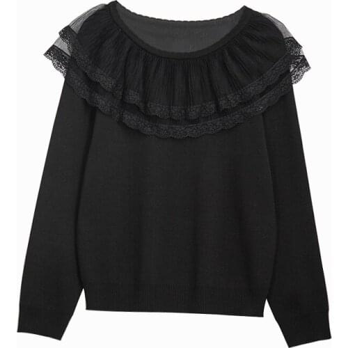 4Xl Solid Color Black White Female Autumn Clothes Korean WomenS Oversize Pullovers Knitted Sweater 2021 Winter Sweater D0665