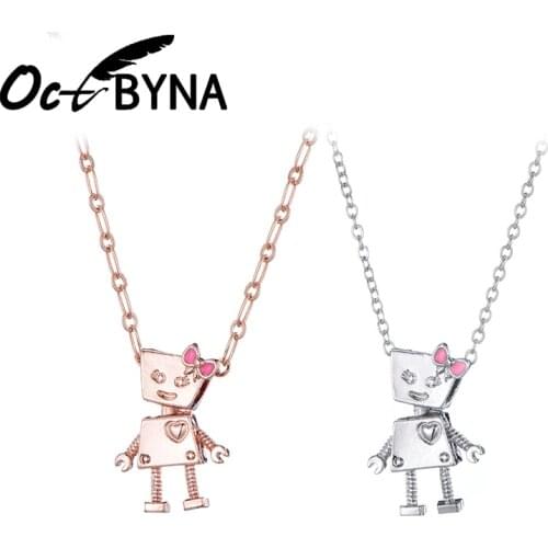 Octbyna Fashion Silver Color Little Bella Tales Chain Link Fine Pendant Necklaces For Women New Arrival Necklaces Jewelry