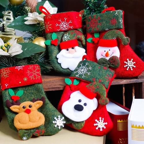 Christmas Decoration Socks For Home Santa Sacks Bag New Year Cute Boot Socks Ornament Party Xmas Supplies Christmas
