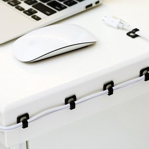 18 Pieces Self-adhesive Mini Wire Organizing Clip Network Data Cable Organizer Single Hook Fixed Wire Clip Wall Fixing Stickers