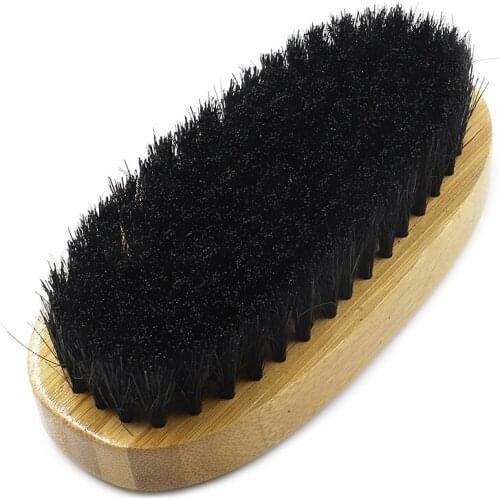 Bamboo Beard Brush Black Pig Bristle Brush DIY Leather Cleaning Wooden Brush Tool Handmade Leather Craft Helper Supplies