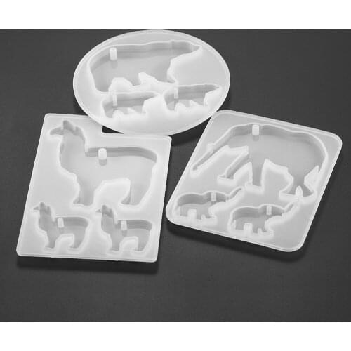 1pcs Animals UV Resin Silicone Mold Elephant Alpaca Polar Bear Key Chain Pendant Epoxy Resin Mould For DIY Jewelry Making Tools
