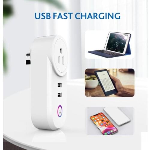 Smart USB Plug Remote Control by APP Works with Alexa Google Home, No Hub Required,FCC CE ROSH PSE Listed 2.4G Wifi Smart Socket