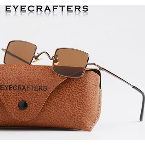 Mens Womens Metal Vintage Square Eyecrafters Retro Polarized Steampunk Sunglasses Coating Anti BLue Lens Mirrored Eyewear
