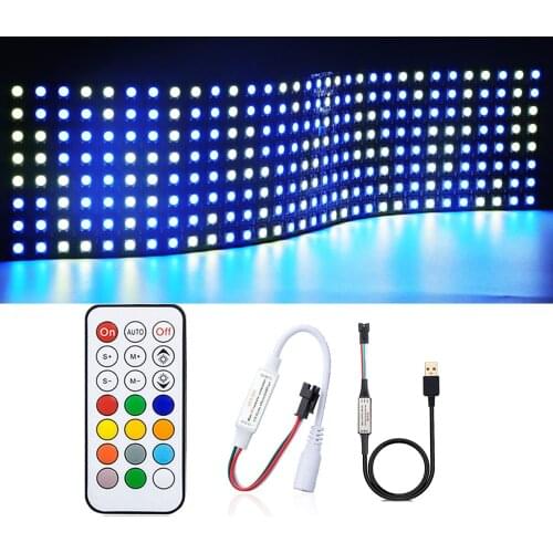 WS2812B LED Panel Screen 8*8 16*16 8*32 Pixels Module Light,and 21Keys RF Led Controller kit