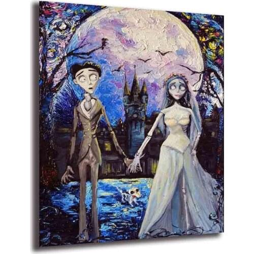 Corpse Bride Wedding Decoration Sales 5D Diy Diamond Painting Lovers Mosaic Cross Stitch Kits Romantic Christmas GiftsZP-4039
