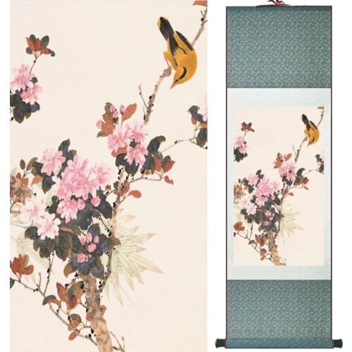 Home Office Decoration Chinese scroll painting birds painting Chinese wash Printed painting 052704