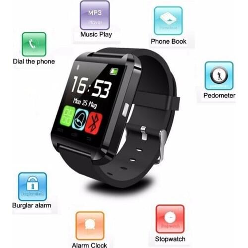 Bluetooth Smart Watch U8 Smartwatch for iPhone IOS Android Smart Phone Sync Call SMS Monitor Anti-Lost Tracker Touch Screen