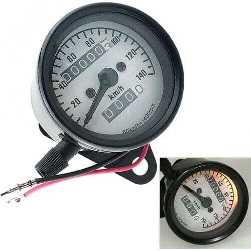 Universal 12V 140km / h Diameter 55mm Motor Dual Odometer Speedometer Gauge Speed Meter Night Light Backlight