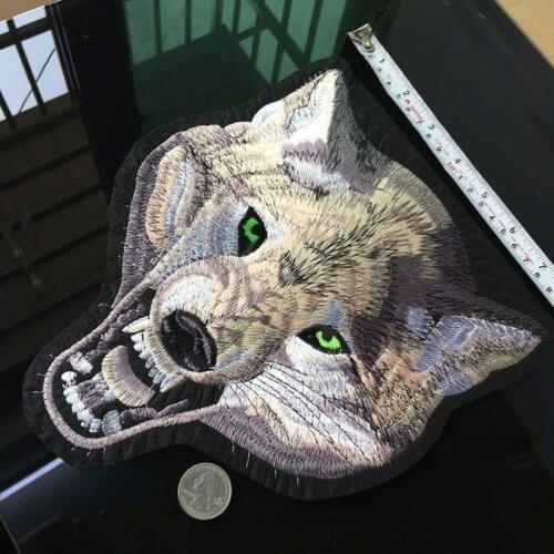 High Quality Wolf Patches for Clothes Iron On Punk Animal Sticker Diy Big Biker Patch Cool Coat Applique Garment Decor Parches A