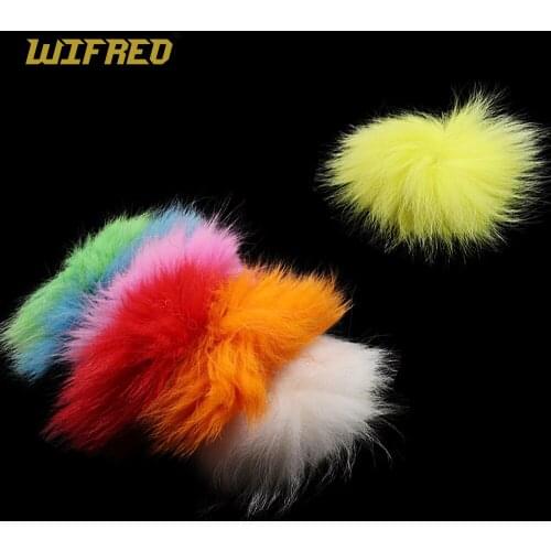 WIFREO 12PC Dyed Fly Tying Arctic Fox Tail Hair for Salmon Steelhead Flies Tube Fly Jig Streamer Hairwing Fly Tying Fur Material