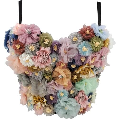 Women Sexy Designer Colorful Floral Cotton Camisole Tops Summer 2021 Ladies Backless Trendy High Street Short Camis Crop Tops